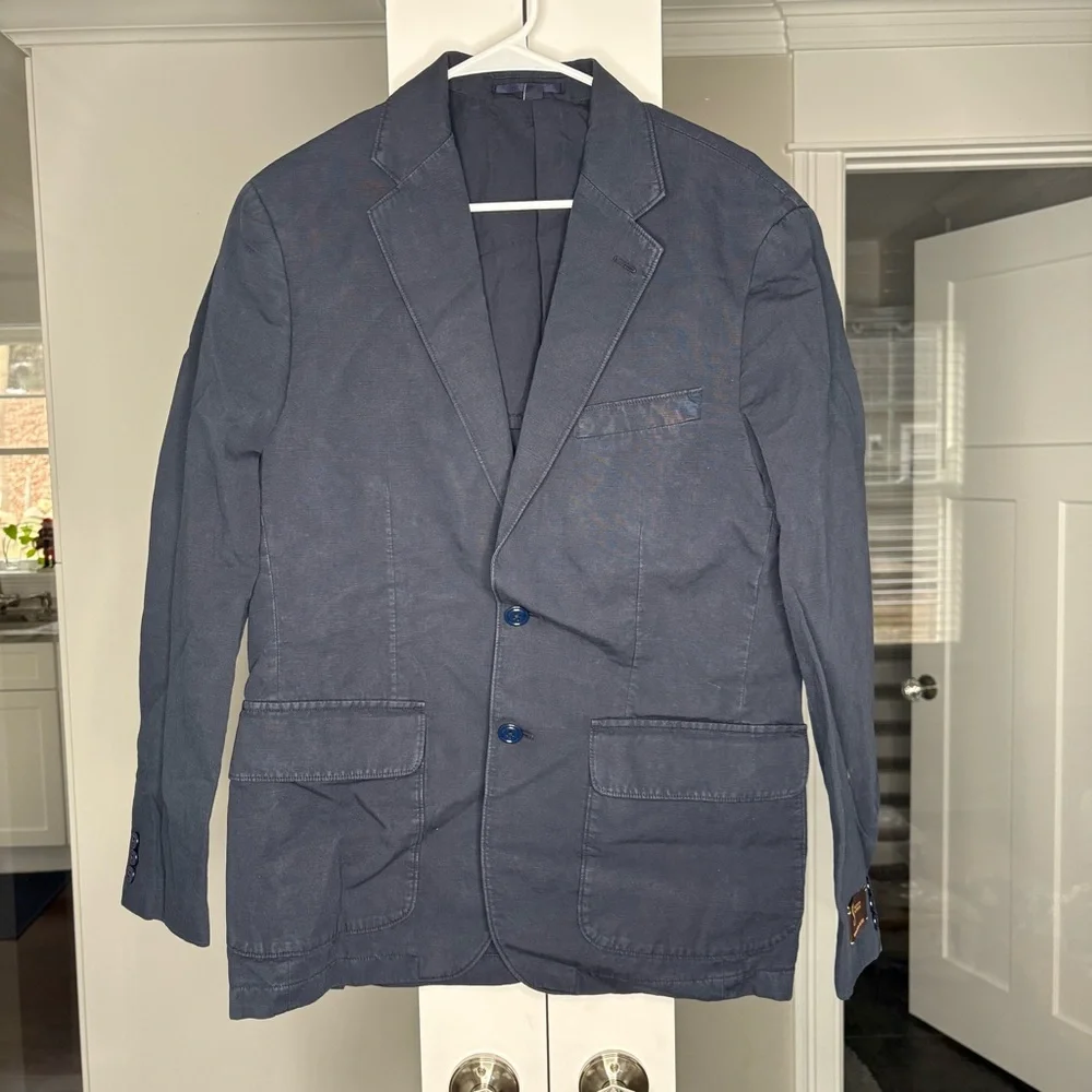 NWT J. Crew Crosby Classic-fit Suit jacket Italian Cotton-linen Indigo